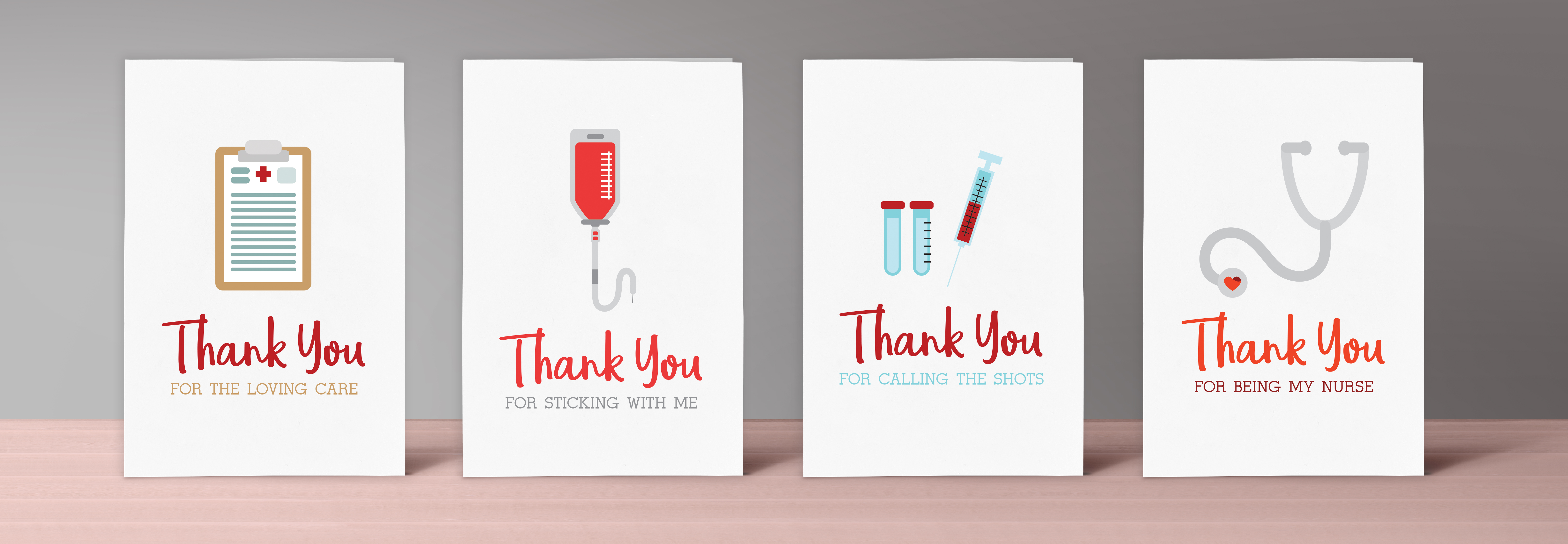 printable nurse thank you cards - set of 4 | nurse/life/gear